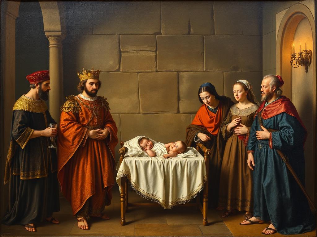 Madrid, 1462. Recreación con IA del nacimiento de la infanta Juana en la corte de Enrique IV: meses después fue jurada heredera del reino de Castilla.