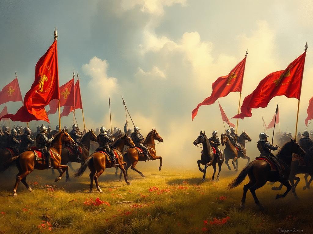 Recreación con IA de la guerra de sucesión castellana (1475-1479), que enfrentó a los partidarios de Juana y de su tía Isabel; el choque decisivo fue la batalla de Toro.