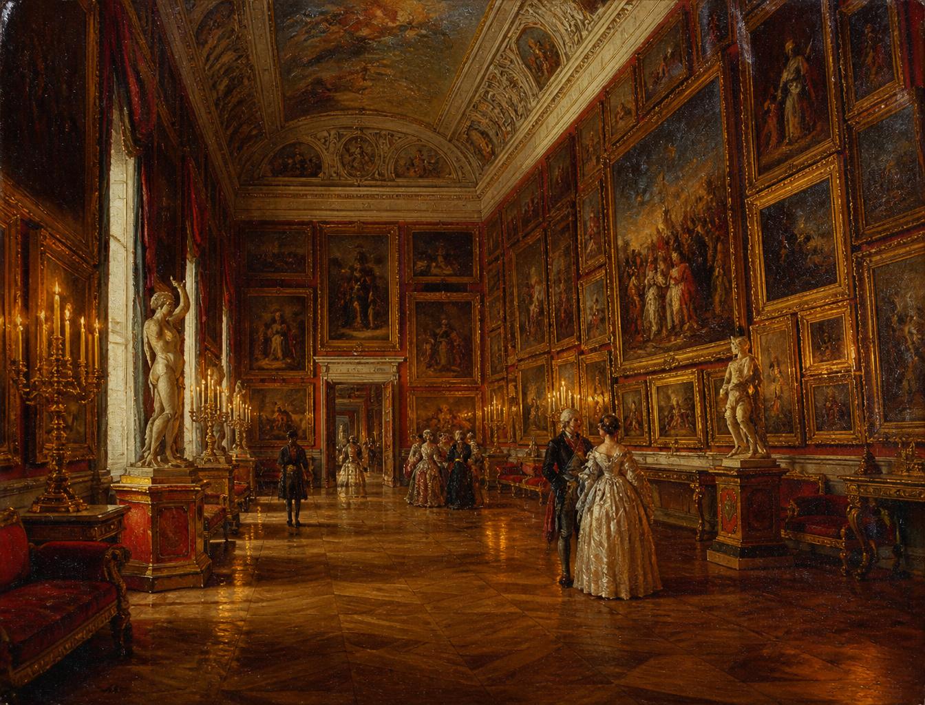 Las galerías del Hermitage. Comprando colecciones enteras en Europa reunió miles de pinturas y esculturas en el Palacio de Invierno, origen de uno de los mayores museos del mundo.
