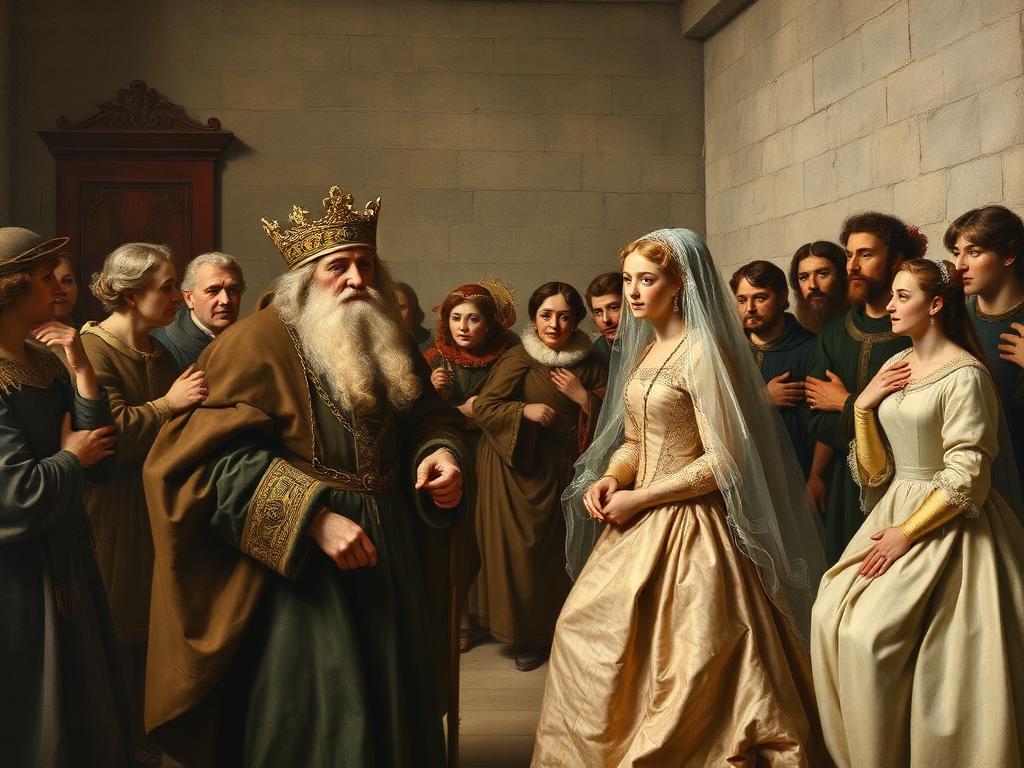 Recreación con IA: la boda de 1505 entre el envejecido Fernando el Católico y la joven Germana, un pacto con Francia más que un matrimonio.