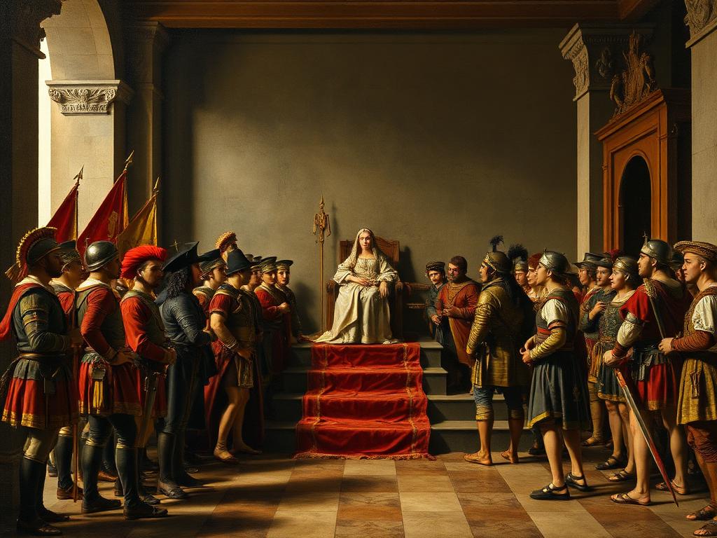 Recreación con IA: el final de la revuelta de las Germanías, sofocada bajo su virreinato con juicios y ejecuciones.