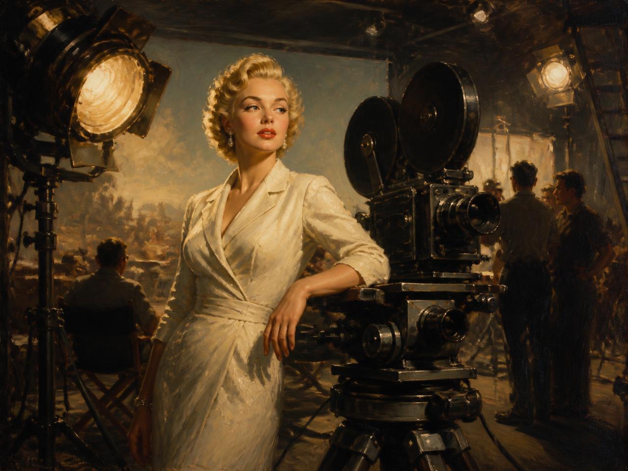 Hollywood, primera mitad de los años cincuenta. Recreación con IA de sus años de rodaje: en apenas cinco años filmó once películas y ganó el Óscar en 1955.