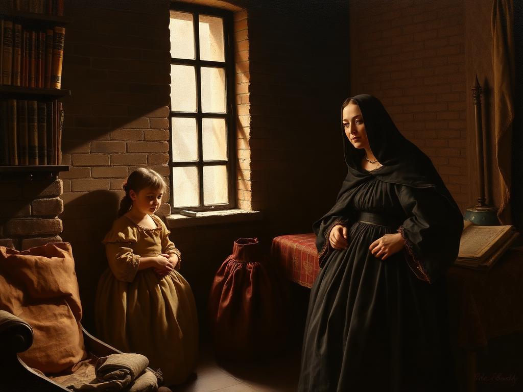Flandes, década de 1520. Recreación con IA de su infancia: nacida fuera del matrimonio, fue reconocida por Carlos V y entregada a la casa de sus tías.