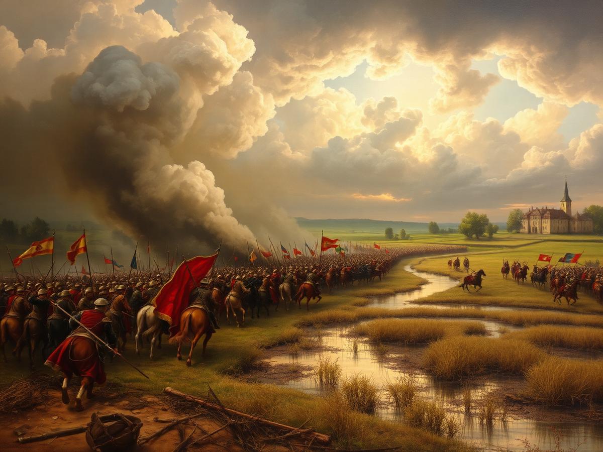 Recreación con IA de la batalla de Mohács (29 de agosto de 1526), donde el ejército húngaro fue aniquilado por los otomanos y murió su marido.
