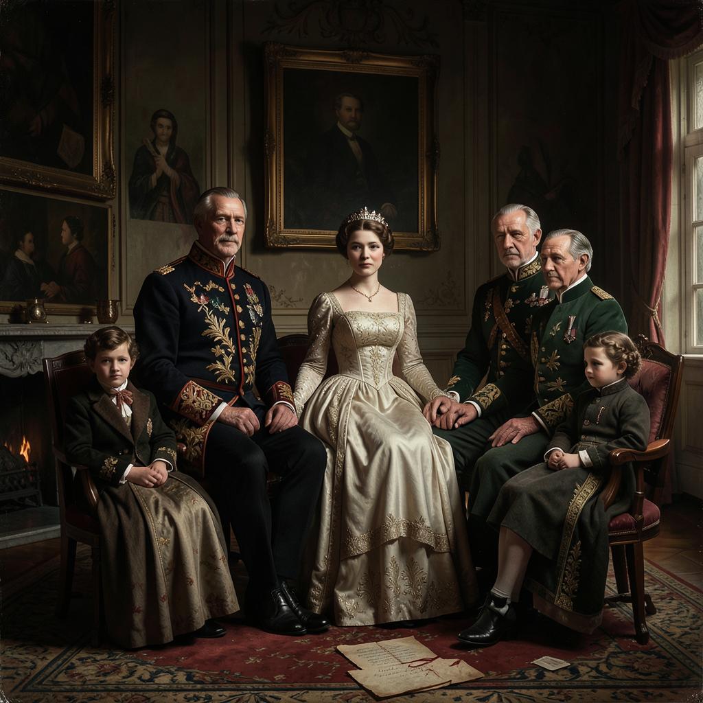 La familia real noruega en la década de 1930, con la pequeña princesa Ragnhild junto a sus padres y hermanos.