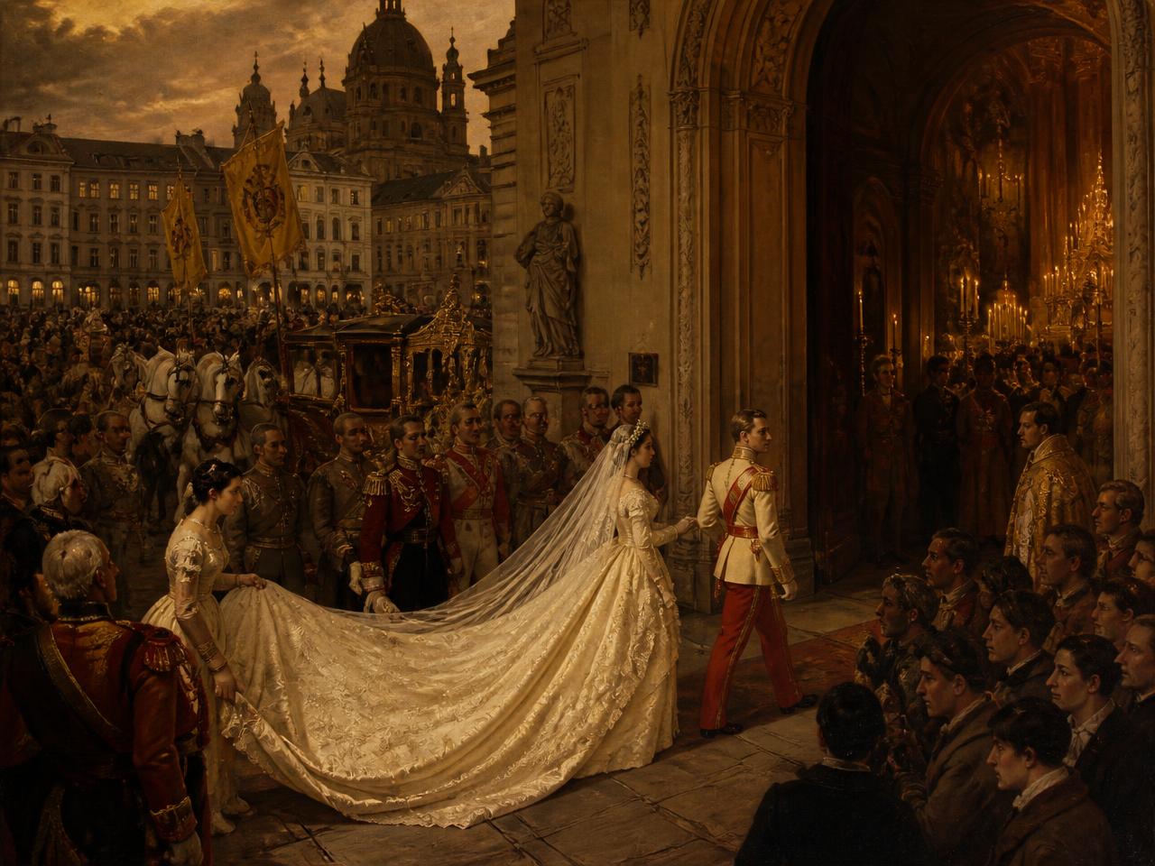 Viena, abril de 1854. Recreación con IA de la boda imperial con Francisco José I: Isabel tenía dieciséis años y entró en la corte más protocolar de Europa.