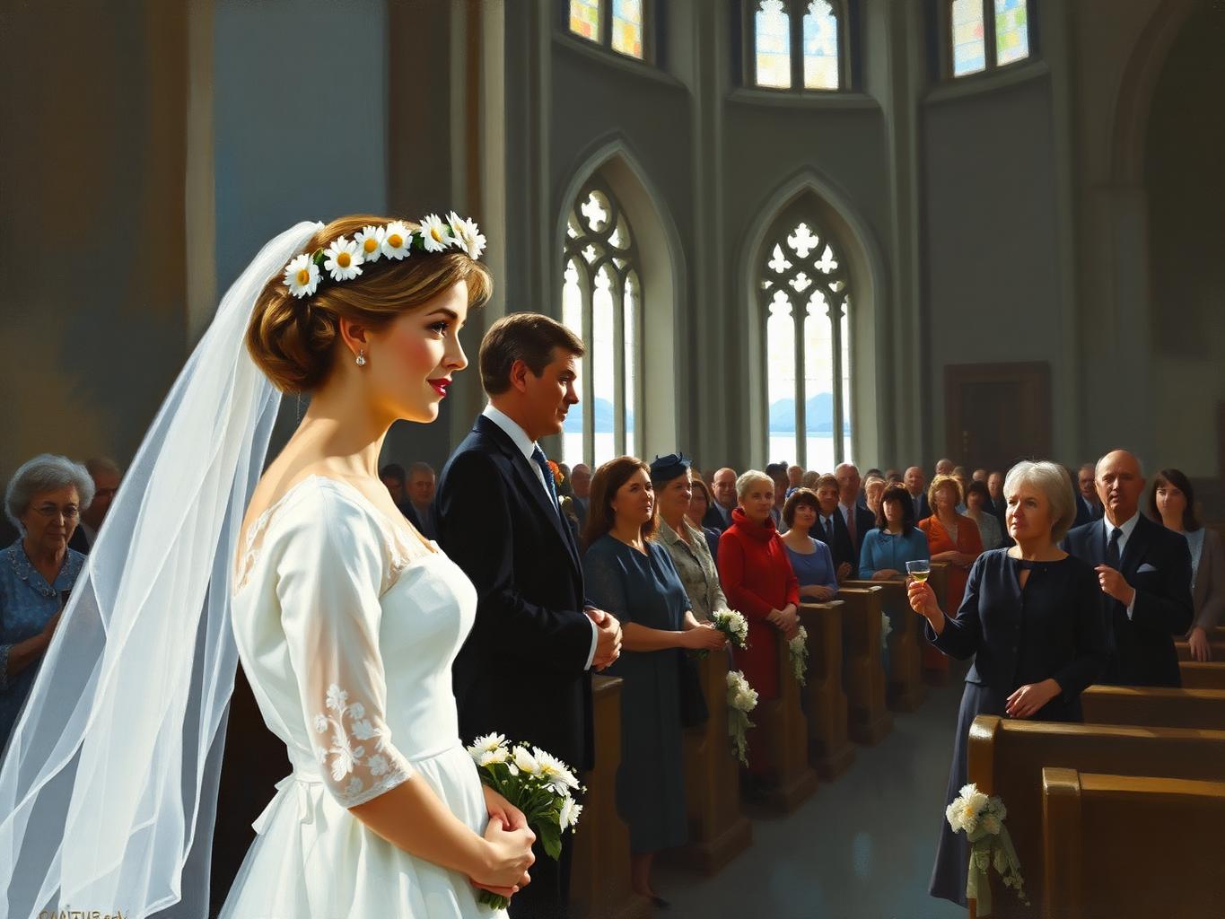 La boda de Sonia Haraldsen y el príncipe heredero Harald en la catedral de Oslo, el 29 de agosto de 1968. Tras nueve años de espera, los noruegos la recibieron como una de las suyas.